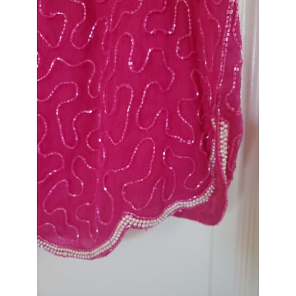 Vintage Mark & John II Silk Intricately Beaded Sequined Blouse India, Size XL - Picture 7 of 13